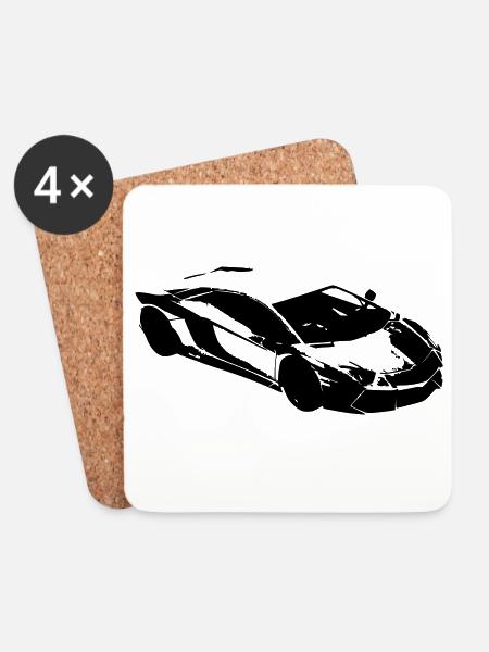 Lambo Sportwagen italienischer supercar - Untersetzer (4er-Set) - Weiß