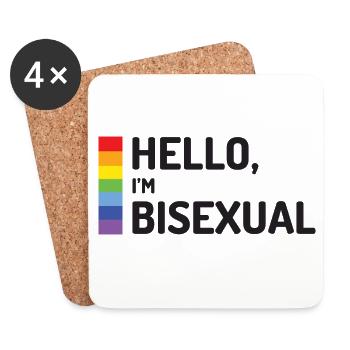 Hallo, ich bin bisexuell - Untersetzer (4er-Set) - Weiß - Vorne