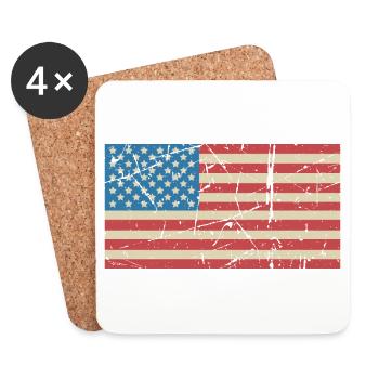 USA Vintage Flag - Coasters (set of 4) - white - Front