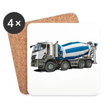Concrete mixer - Coasters (set of 4) - white - Front