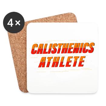 Calisthenics Athlet – Kraftkunst - Untersetzer (4er-Set) - Weiß - Vorne