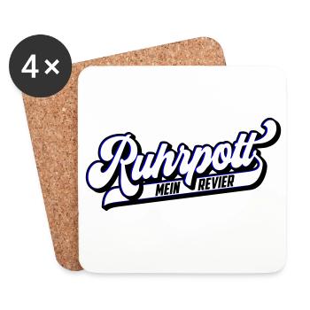 Farben änderbar | Ruhrpott Mein Revier - Untersetzer (4er-Set) - Weiß - Vorne