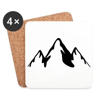 Schwarze Berge - Untersetzer (4er-Set) - Weiß - Vorne