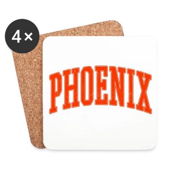 Phoenix Bogen-Schrift Shirt – USA Stadt - Untersetzer (4er-Set) - Weiß - Vorne