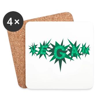 vegan stars green - Untersetzer (4er-Set) - Weiß - Vorne