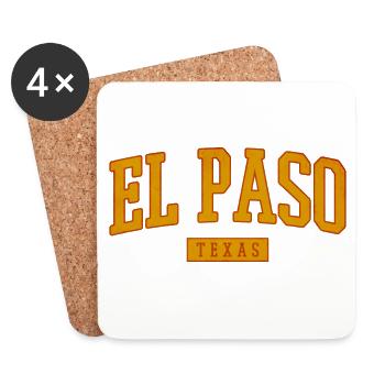 El Paso, Texas, Vintage Western - Dessous de verre (lot de 4) - blanc - Devant