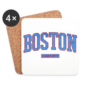 Boston Stadt Pride Emblem - Untersetzer (4er-Set) - Weiß - Vorne