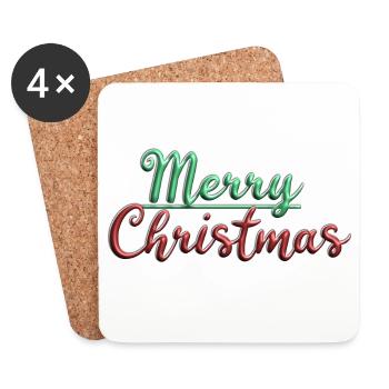 Merry Christmas - Dessous de verre (lot de 4) - blanc - Devant
