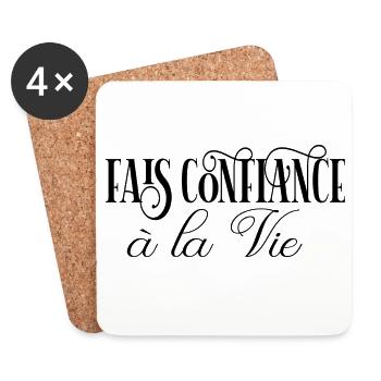 fais confiance a la vie - Dessous de verre (lot de 4) - blanc - Devant