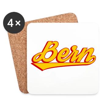 Logo de police rétro de Berne Imprimé - Dessous de verre (lot de 4) - blanc - Devant