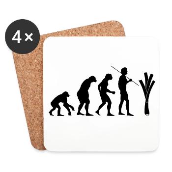 évolution du poireau - Dessous de verre (lot de 4) - blanc - Devant