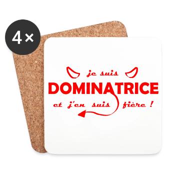 je suis dominatrice rouge - Dessous de verre (lot de 4) - blanc - Devant
