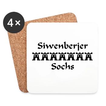 Siebenbürger Sachs Herren Design mit 7 Burgen - Untersetzer (4er-Set) - Weiß - Vorne