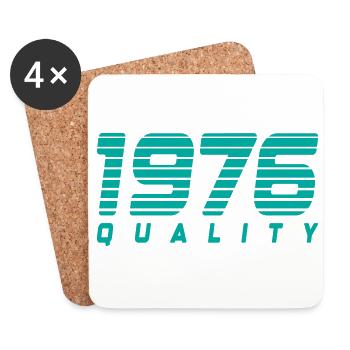1976 quality | Farbe änderbar - Untersetzer (4er-Set) - Weiß - Vorne