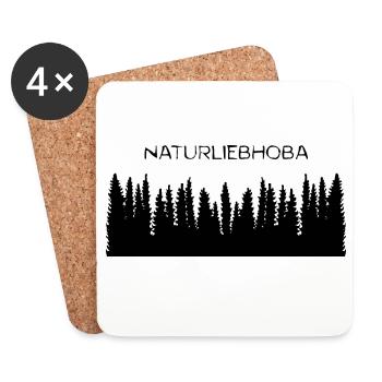 Naturliebhoba - Naturliebhaber, Dialekt - Untersetzer (4er-Set) - Weiß - Vorne