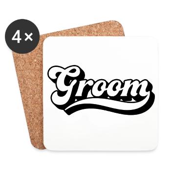 Groom Bachelor Party Men Matching Squad Crew Group - Dessous de verre (lot de 4) - blanc - Devant