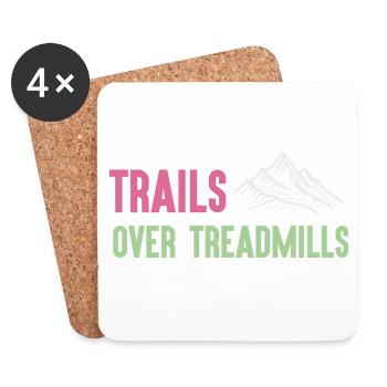 Trail Running - Trails Over Treadmills - Coasters (set of 4) - white - Front