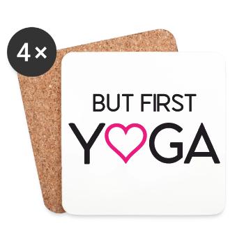 Mais d’abord le yoga - Dessous de verre (lot de 4) - blanc - Devant