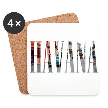 La Havane | La Havane | Cuba | Cuba | Jours fériés | Voiture de collection - Dessous de verre (lot de 4) - blanc - Devant