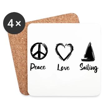Amour de la voile - Dessous de verre (lot de 4) - blanc - Devant