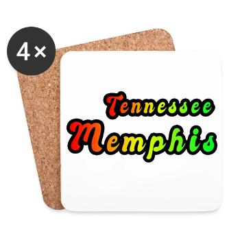Memphis Tennessee rainbow design - Coasters (set of 4) - white - Front