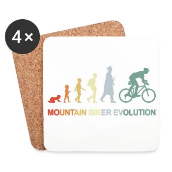 Évolution du vététiste - Dessous de verre (lot de 4) - blanc - Devant