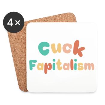 Cuck Fapitalism colorful - Coasters (set of 4) - white - Front