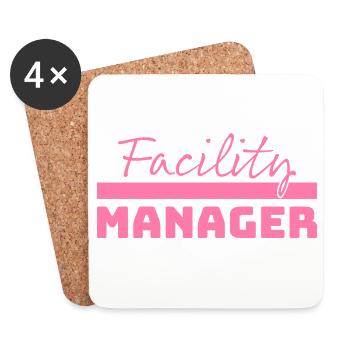 Tshirt Facility Manager rosa - Untersetzer (4er-Set) - Weiß - Vorne