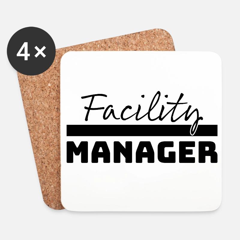 Tshirt Facility Manager schwarz - Untersetzer (4er-Set) - Weiß