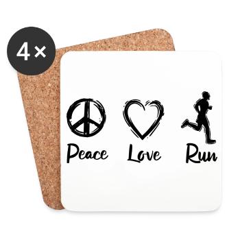 I love running - Coasters (set of 4) - white - Front