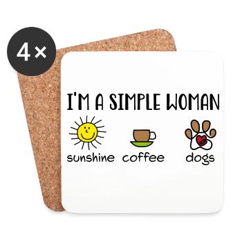 Designs amusants pour les propriétaires de chiens - Dessous de verre (lot de 4) - blanc - Devant