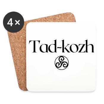 Tad-kozh Triskell Fête Grand-père Breton - Dessous de verre (lot de 4) - blanc - Devant