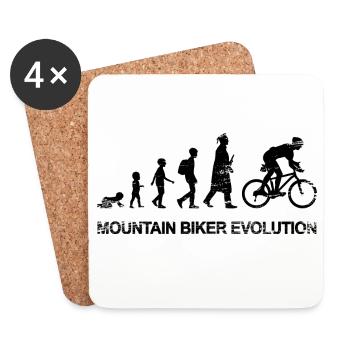 Entwicklung eines Mountainbikers - Untersetzer (4er-Set) - Weiß - Vorne