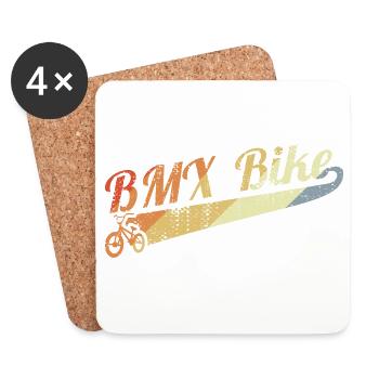 Vélo BMX vintage - Dessous de verre (lot de 4) - blanc - Devant