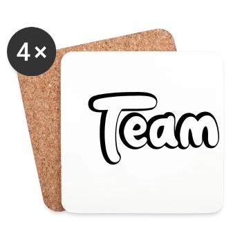 Team Comic Style Design for the Team - Coasters (set of 4) - white - Front