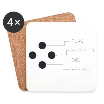 Gaming Gift, Gaming T-Shirt, Gaming Console - Coasters (set of 4) - white - Front