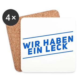 da ist ein Leck - Untersetzer (4er-Set) - Weiß - Vorne
