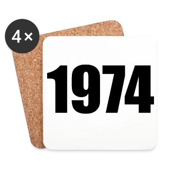 1974 Birthday Template Personalize Design - Coasters (set of 4) - white - Front