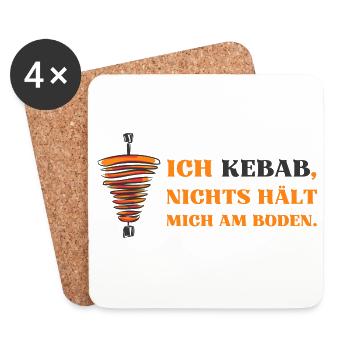 Ich Kebab nichts hält mich am Boden - Untersetzer (4er-Set) - Weiß - Vorne