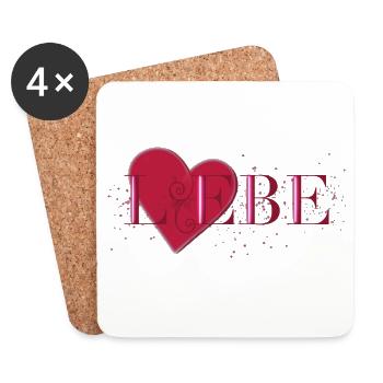 Liebe - Untersetzer (4er-Set) - Weiß - Vorne