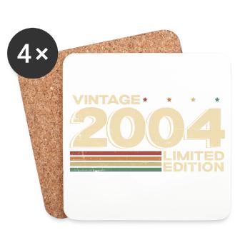 Vintage 2004 Vintage rétro cadeau d’anniversaire - Dessous de verre (lot de 4) - blanc - Devant