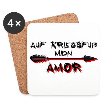 on a war footing midn Cupid - on a war footing with Cupid - Coasters (set of 4) - white - Front