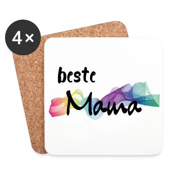 Beste Mama - best mummy - Untersetzer (4er-Set) - Weiß - Vorne