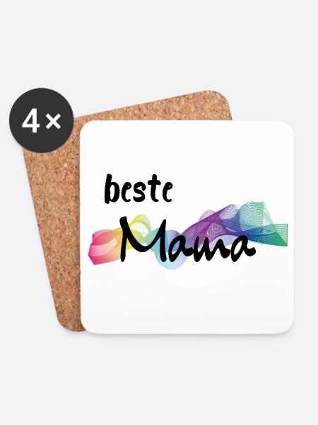 Beste Mama - best mummy - Untersetzer (4er-Set) - Weiß