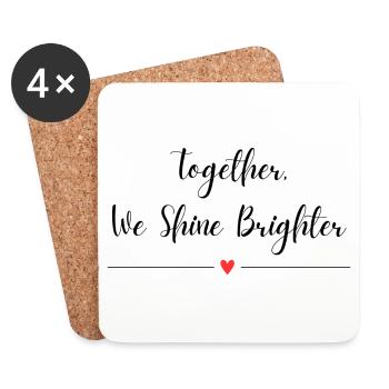 Together, We Shine Brighter - Coasters (set of 4) - white - Front