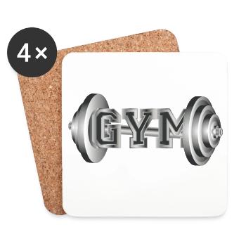 Typographie d’haltères pour les amateurs de fitness et de gym - Dessous de verre (lot de 4) - blanc - Devant