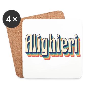Alighieri Retro Vintage T-Shirt Geschenk T-Shirt - Untersetzer (4er-Set) - Weiß - Vorne