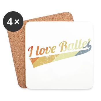 I love the ballet in a vintage look - Coasters (set of 4) - white - Front