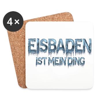 Eisbaden ist mein Ding - Untersetzer (4er-Set) - Weiß - Vorne