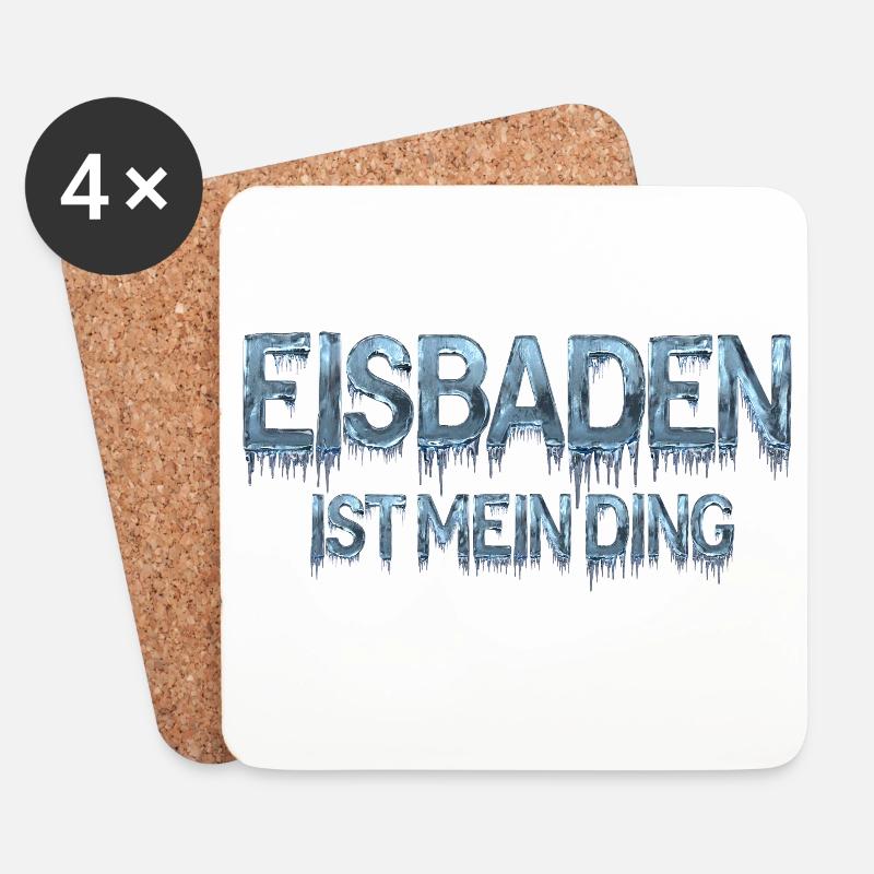 Eisbaden ist mein Ding - Untersetzer (4er-Set) - Weiß